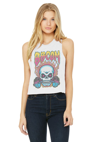 Bodybuilding.com Clothing Women's Skull Cropped Tank - Front